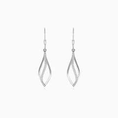 Elegante Rhombus-Design-Ohrhänger aus Sterlingsilber