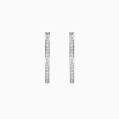 Stříbrné visací náušnice se zirkony