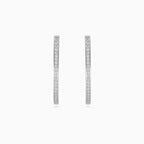 Stylish V design cubic zirconia drop earrings