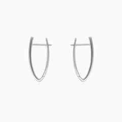 Stylish V design cubic zirconia drop earrings