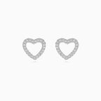 Stříbrné náušnice srdce se zirkony