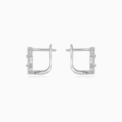 Boucles d’oreilles pendantes trèfle en perle et argent sterling