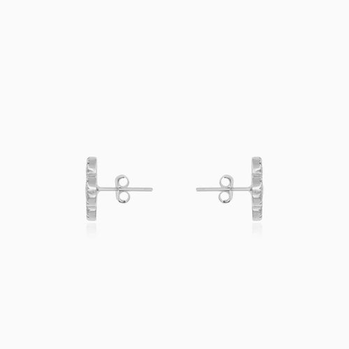 Boucles d’oreilles puces trèfle en perle et argent sterling
