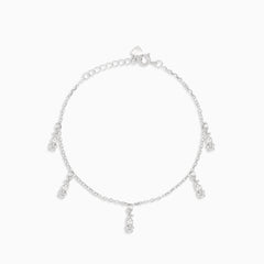 Floral charm ankle bracelet