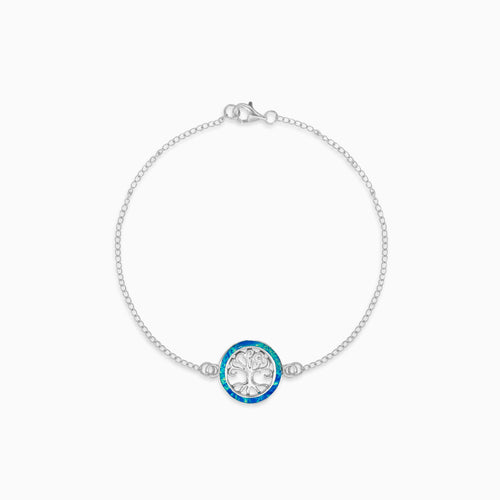 Tree of life sterling silver chain bracelet