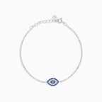 Sterlingsilber Evil Eye Saphirarmband