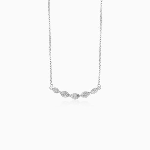 Collier vague en argent sterling avec zirconium