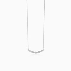 Collier vague en argent sterling avec zirconium