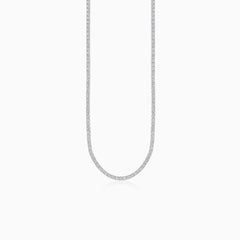 Sterling silver tennis necklace with zirconia