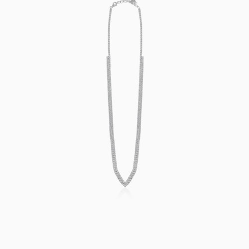Collier tennis en argent sterling avec deux rangées de zirconiums cubiques.