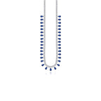 Collier en argent sterling avec saphir taille poire et zirconiums cubiques