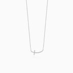 Collier croix incurvée en argent sterling