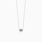 Safírový náhrdelník ze stříbra se zlým okem