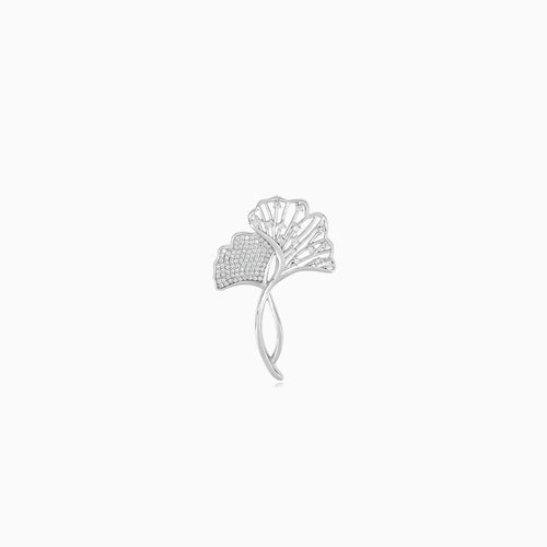 Broche fleur en argent sterling avec zircon cubique