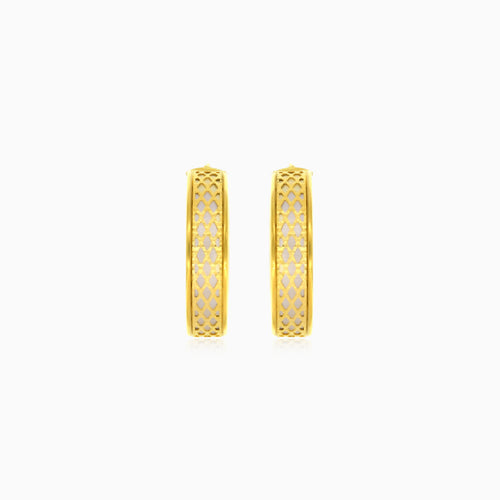 Dvojité zářivé kruhy ze 14kt žlutého a bílého zlata