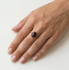 Timeless glamour garnet fine step cut clusters ring