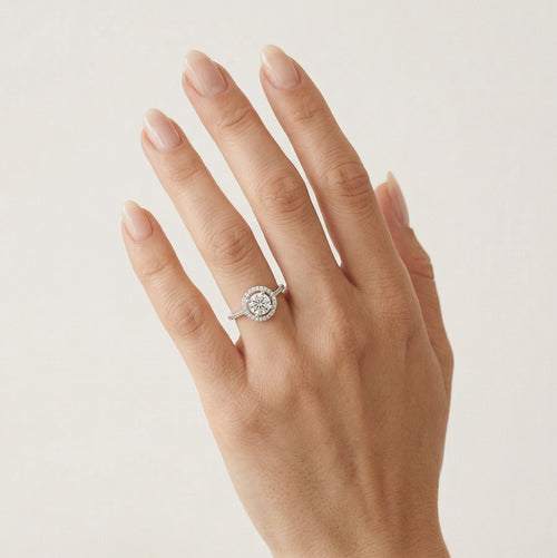 Bague en zircon cubique prong set femme