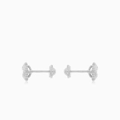 Clous d'oreilles en or blanc Blossom à fixation sécurisée