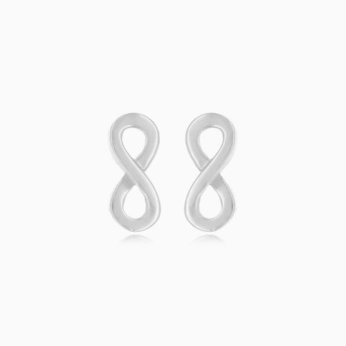 Náušnice nekonečno z bílého zlata