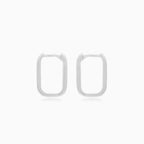 Rechteckige Hoop-Ohrringe aus Weißgold mit Huggie-Verschluss