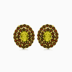 Pendientes Serenata Etérea artesanales con conjunto de gemas.