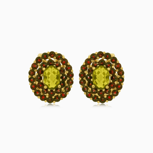 Pendientes Serenata Etérea artesanales con conjunto de gemas.