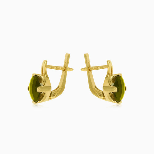 Visací naušnice s vltavínem ve tvaru polštářku