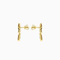 Půvabné zlaté náušnice s markýzovým granátem