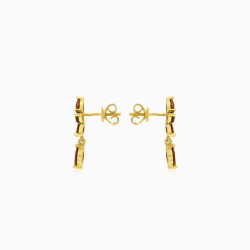 Půvabné zlaté náušnice s markýzovým granátem