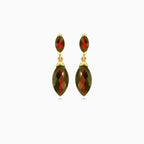 Elegance in gold marquise garnet drops