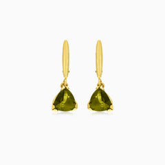 Boucles d’oreilles en or trilliant en moldavite
