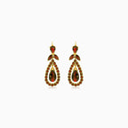 Elegant style  14kt gold garnet dangling earrings
