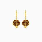 Pomegranate yellow gold and garnet  earrings