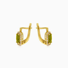 Strahlende königliche Tropfen mit Moldavit und Zirkonia