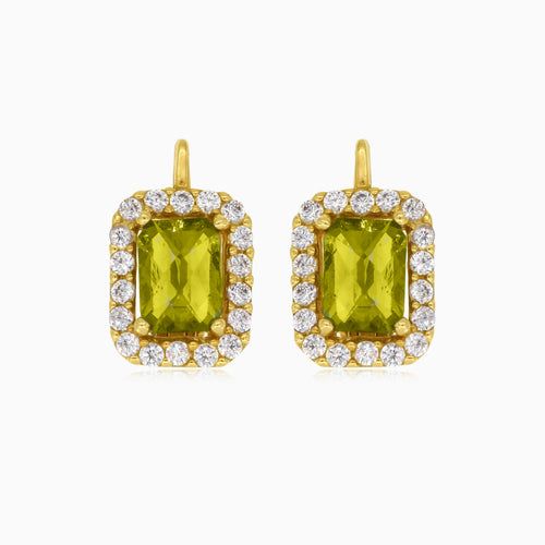 Pendantes royales Radiant en moldavite et zirconium cubique