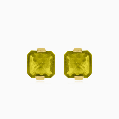 Graceful 14kt gold earrings with moldavite