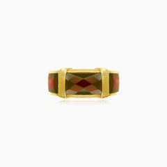 Rectangular garnet statement ring