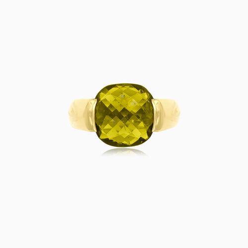 Unisex cushion cut moldavite band