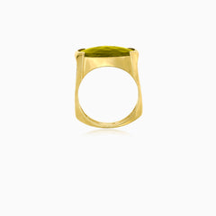 Bague pour femme en or avec moldavite ovale