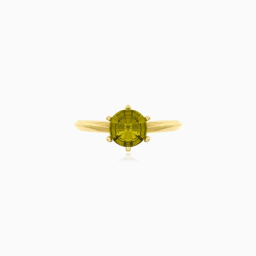 Round moldavite gold elegance
