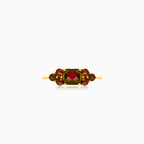 Garnet harmony women's gold ring