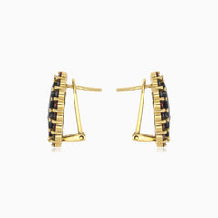 Elegant oval and round garnet earrings