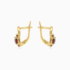 Náušnice z oválným a kulatými granáty