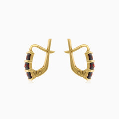 Boucles d'oreilles barres en or 14 carats, trilogie éclatante