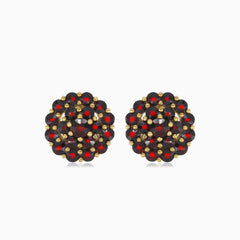 Anmutige Schritte Gelbgold-Granat-Schönheit-Ohrringe