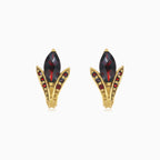 Elegantní zlaté náušnice s granáty