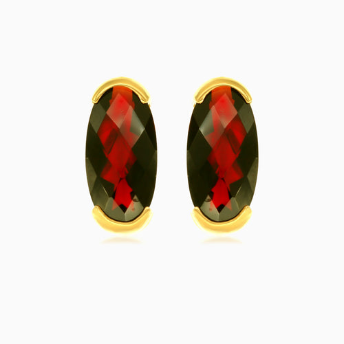 Verlängerte ovale Glanz-Goldohrringe