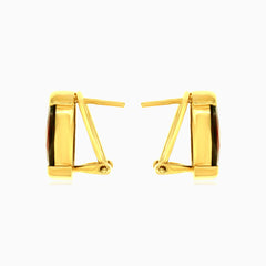 Verlängerte ovale Glanz-Goldohrringe