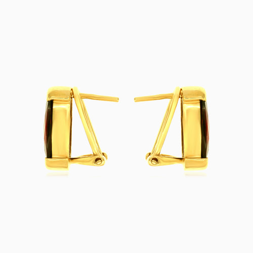 Verlängerte ovale Glanz-Goldohrringe