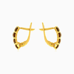 Boucles d'oreilles pendantes en grenat géométrique